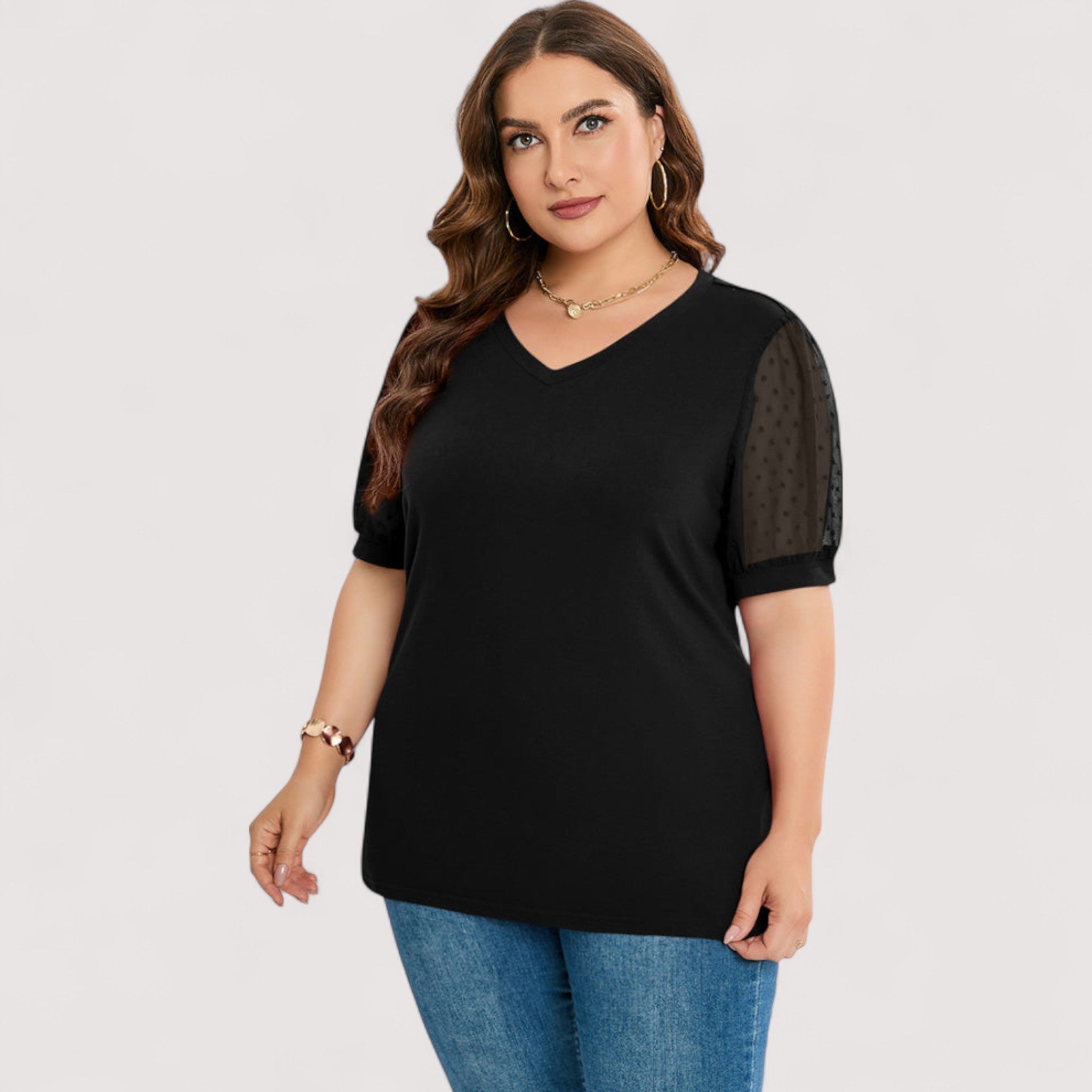 Ilse™ | Läbipaistev V-kaelusega top