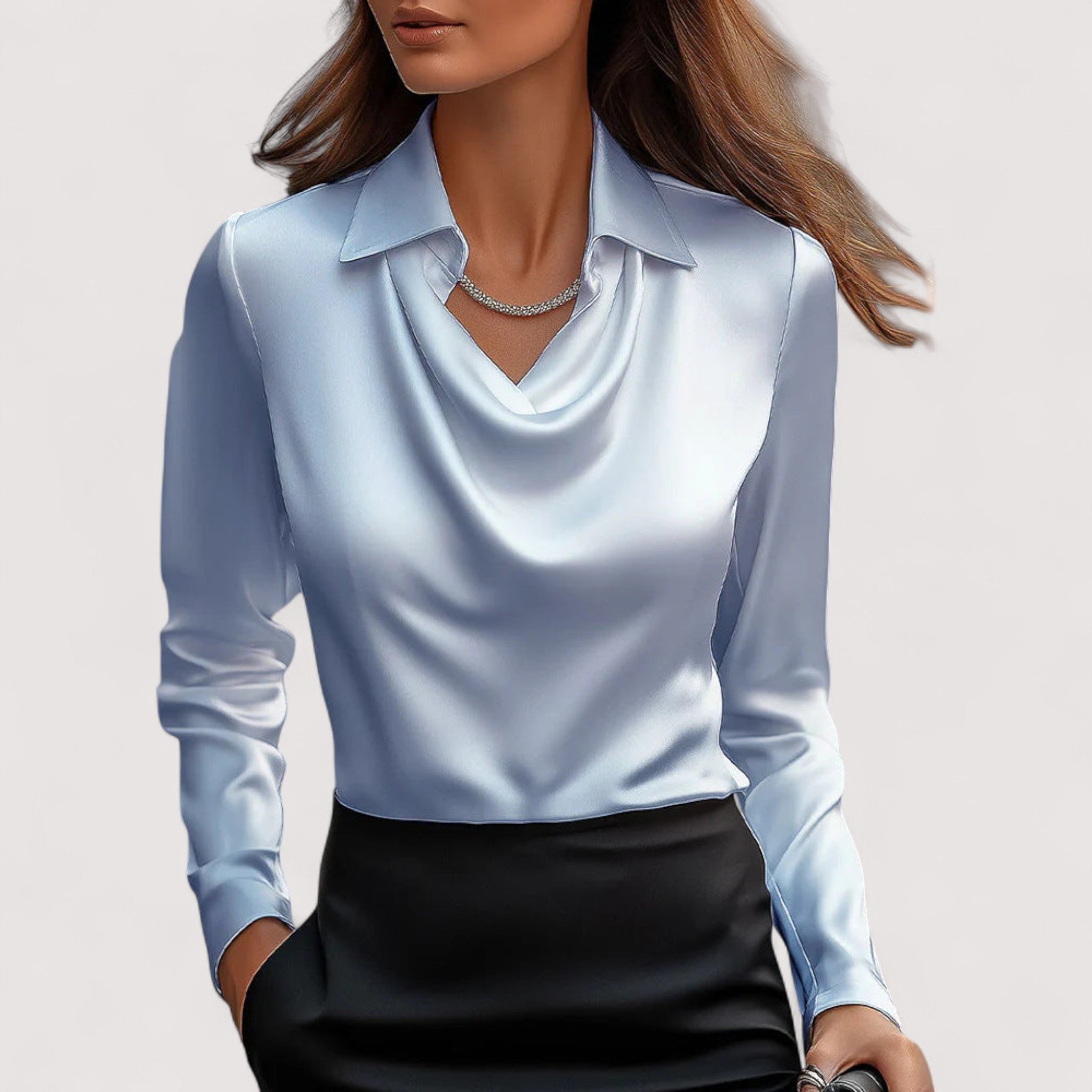 Charlotte™ | Satiinist pluus V-kaelusega