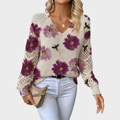 Aurélie™ | Elegantne pullover lillemustriga