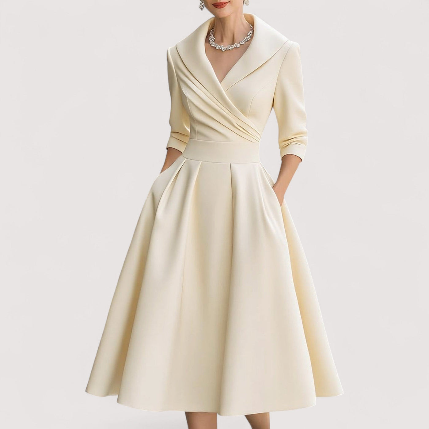 Frederica™ | Midi-Satiin-Kleit