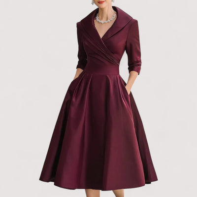 Frederica™ | Midi-Satiin-Kleit