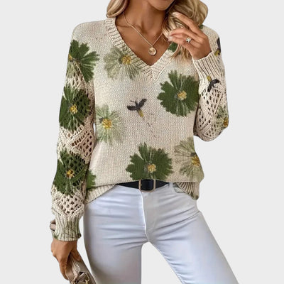 Aurélie™ | Elegantne pullover lillemustriga