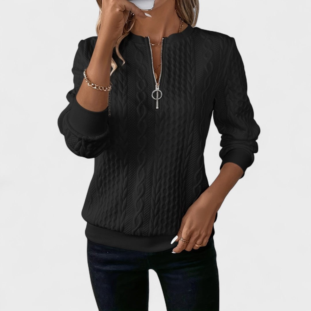 Amalie™ - Naiste tõmblukuga kampsun, millel on kabelikudumine