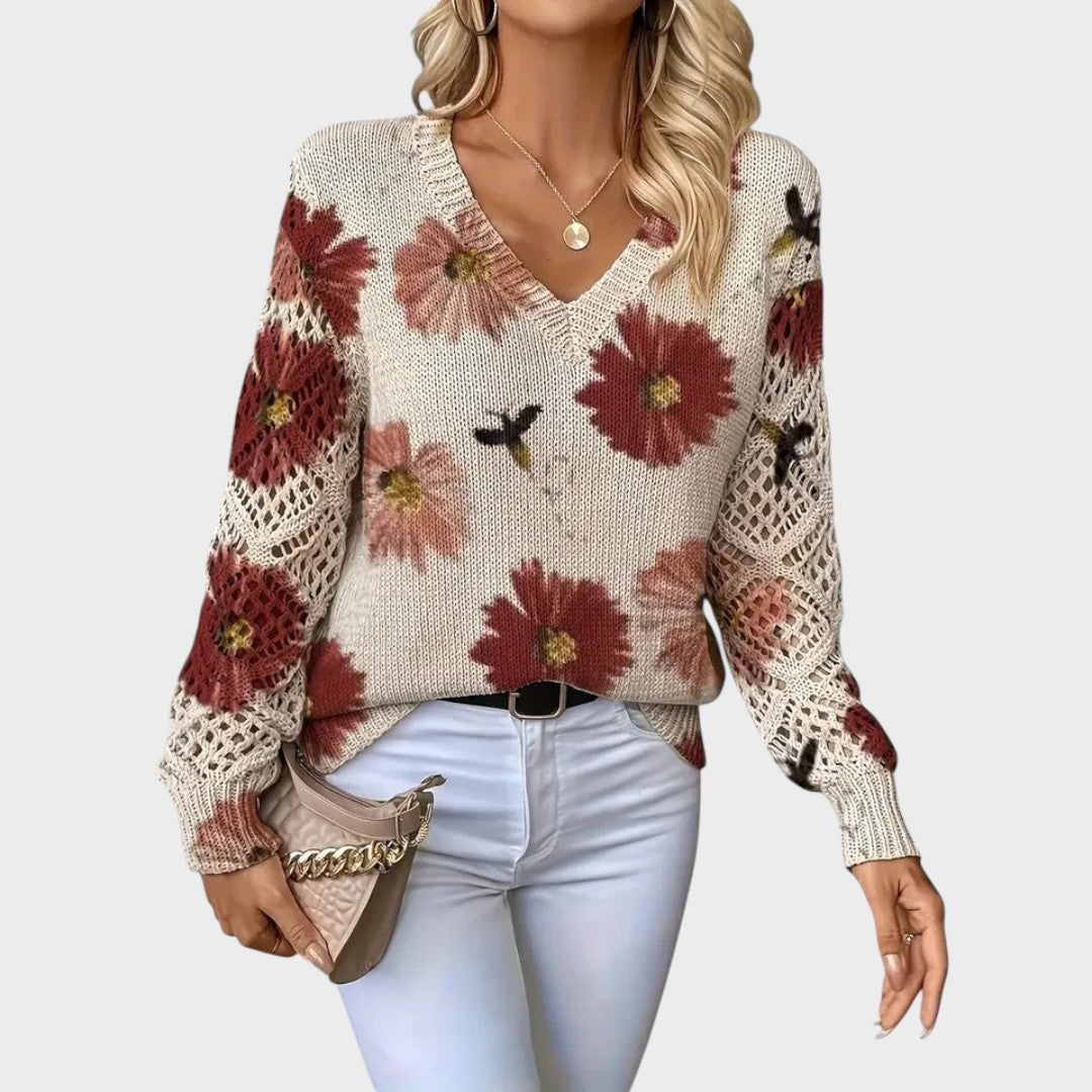Aurélie™ | Elegantne pullover lillemustriga