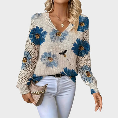 Aurélie™ | Elegantne pullover lillemustriga