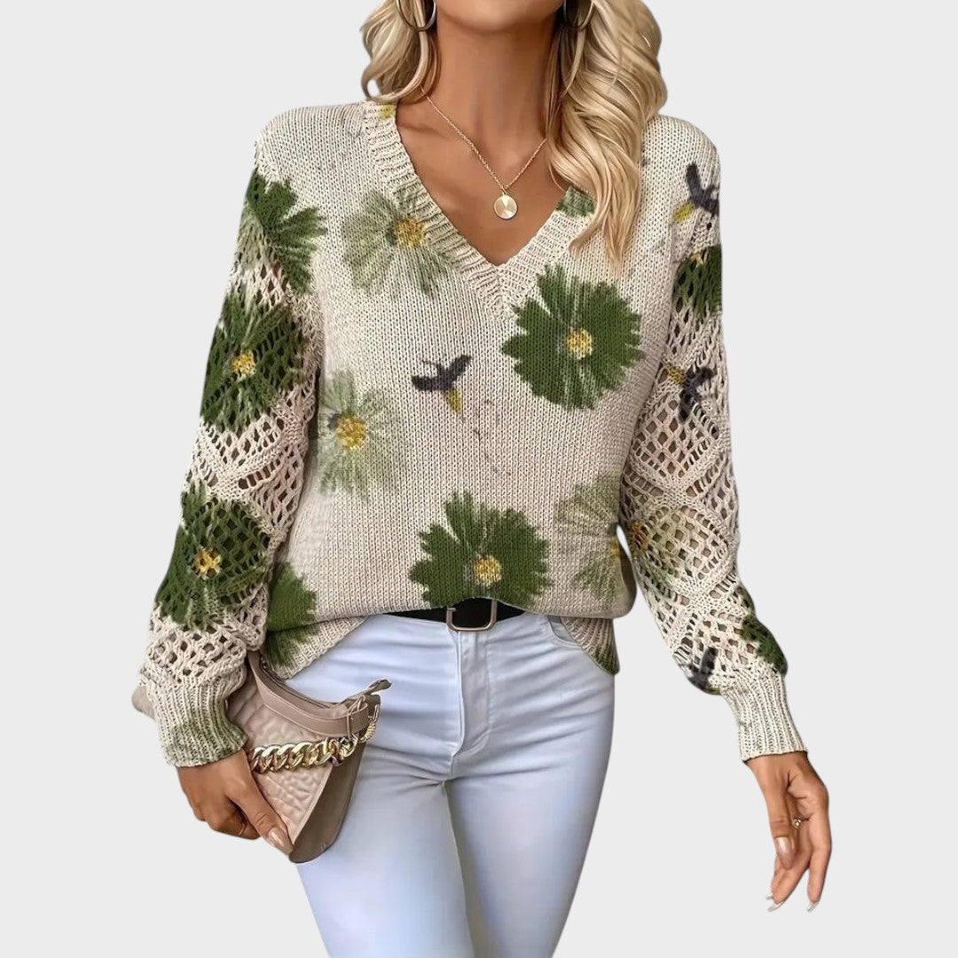 Aurélie™ | Elegantne pullover lillemustriga