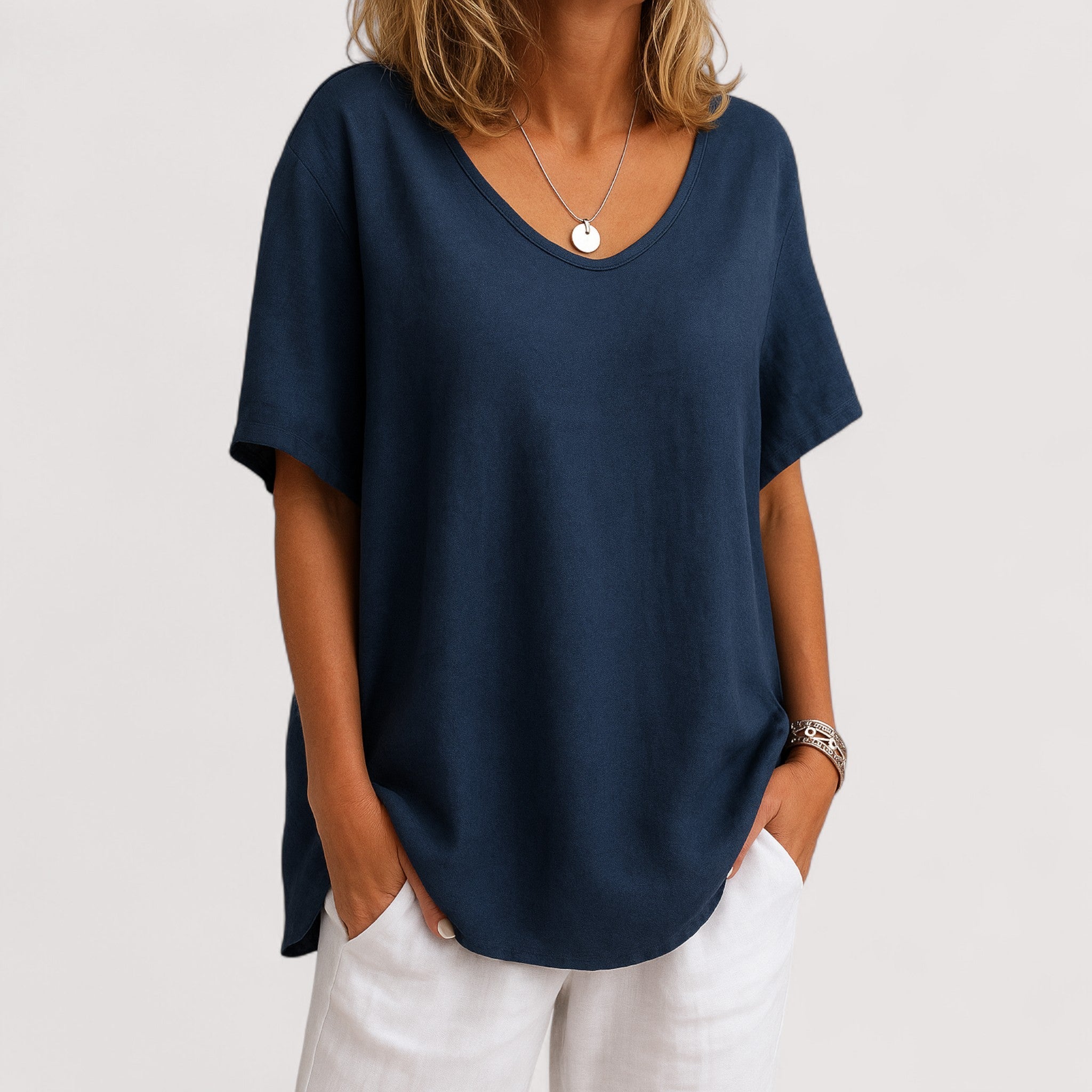 Sigrid™ | Puuvilla-lina T-särk