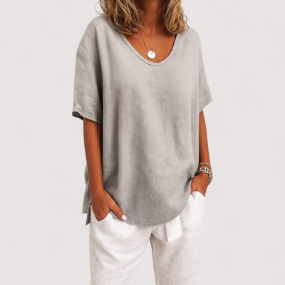 Sigrid™ | Puuvilla-lina T-särk