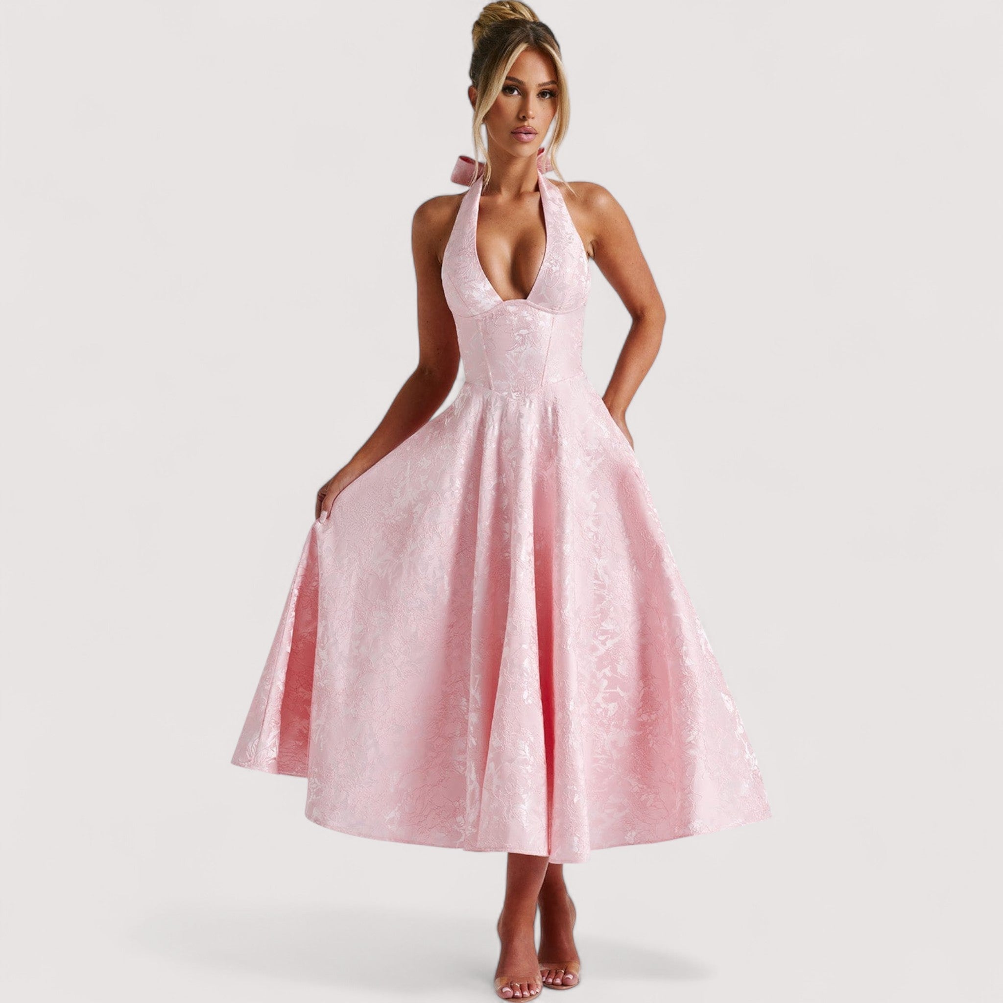 Amalie™ | Midi kleit kaelarihmaga